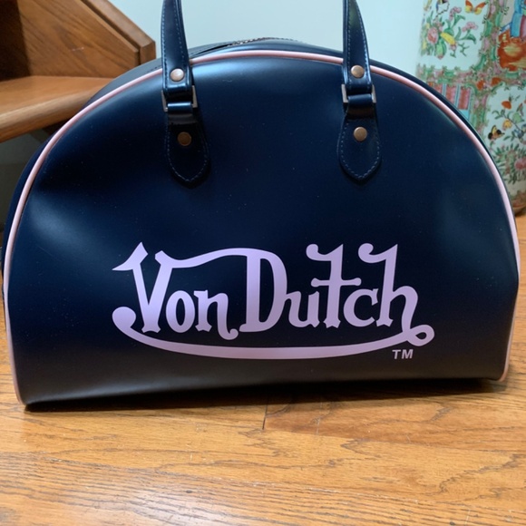 Von Dutch Bowling Bag - Vintage - Blue & Pink NWOT - Picture 3 of 10